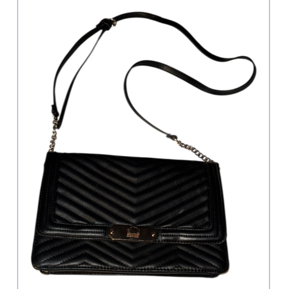 Black Quilted Shoulder Bag “A New Day” Adjustable Crossbody Strap - Picture 1 of 5